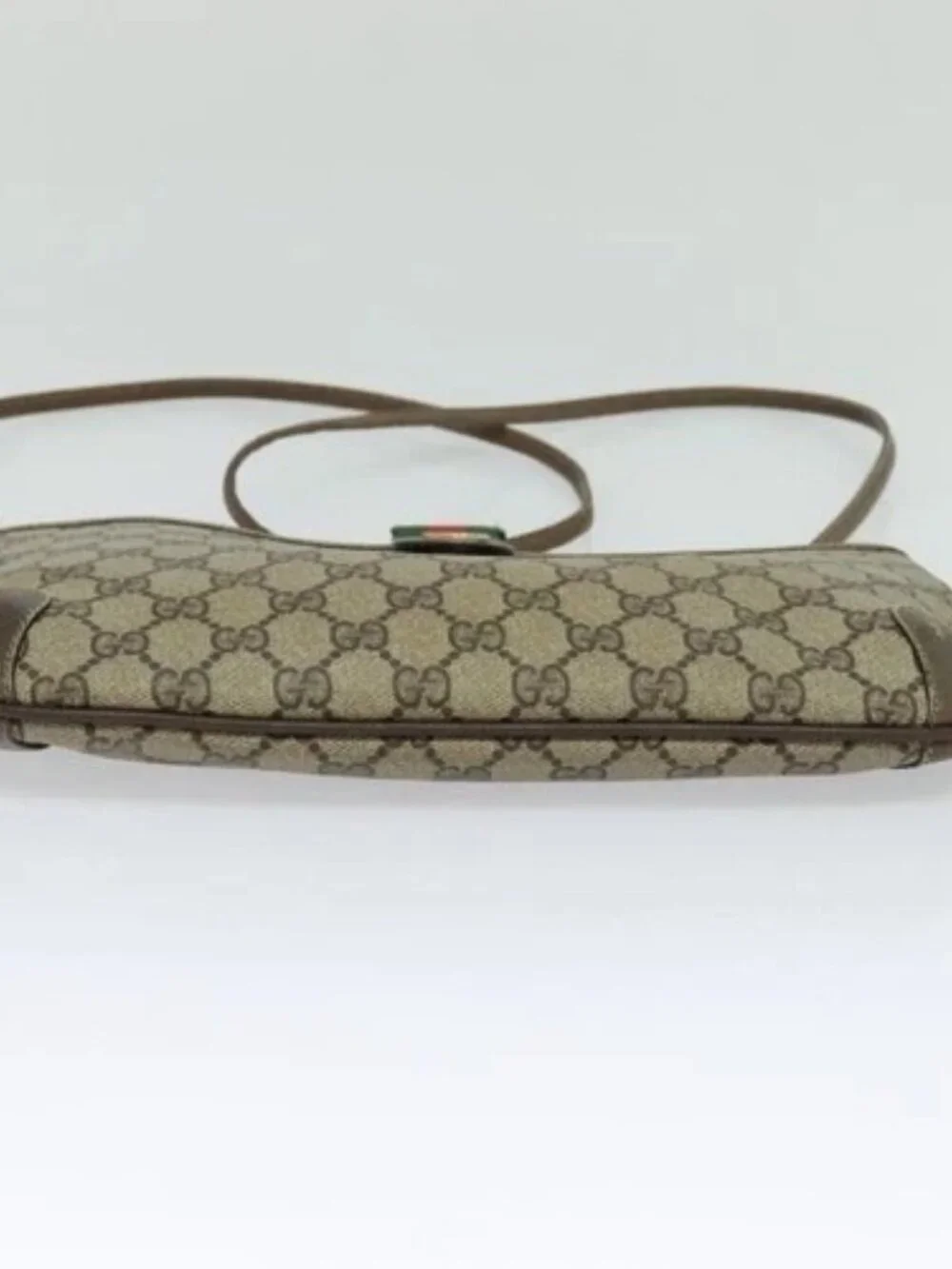 GUCCI GG Supreme Web Sherry Line Bag PVC Beige Gold 904 02 026 Auth ki5611 - Picture 5 of 16